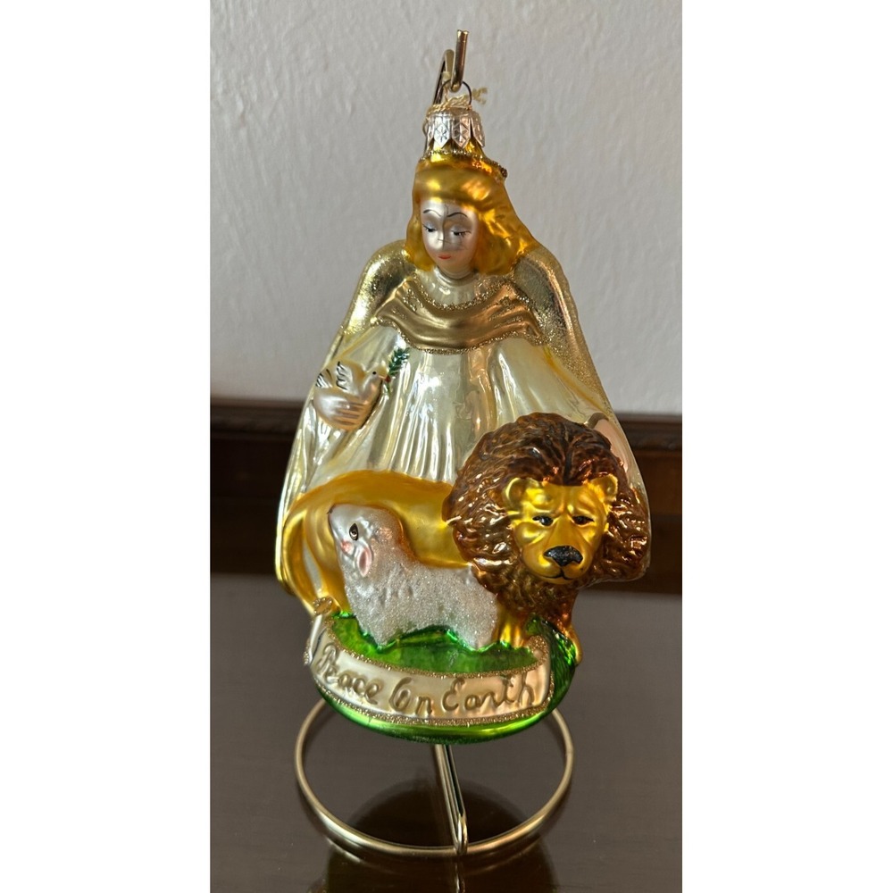 Polonaise Collection Kurt S. Adler Peace Angel Glass Ornament Peace On Earth